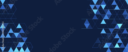 Abstract geometric background with isometric. Digital cube isometric on blue background.
