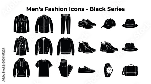 Men's Fashion Icons A Collection of Black and White Clothing and Accessories