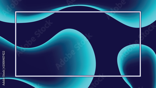 Abstract Blue Swirls With White Rectangle Frame Keywords: abstract, background, blue, swirls