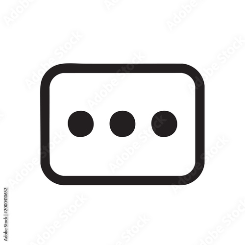 Three circular dots inside rounded rectangle icon design