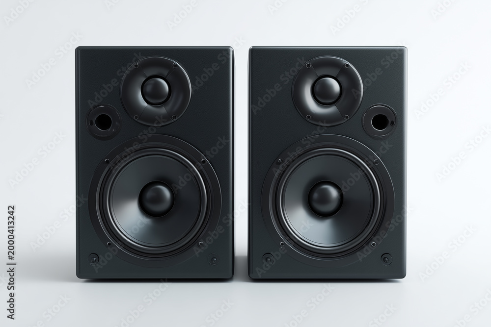 Fototapeta premium Modern audio loudspeaker isolated on white background.