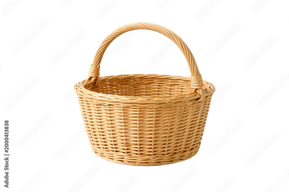 Obraz premium Wicker Basket Isolated on White Background 