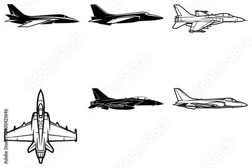 Airplane Line Art silhouette vector illustration