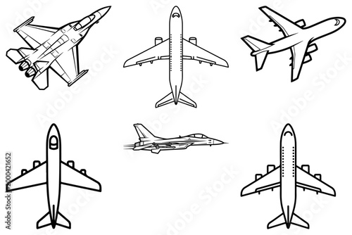 Airplane Line Art silhouette vector illustration