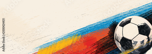 Football tournament promotion banner punchy style have blank space.