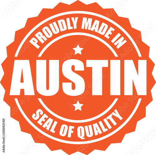 Made in Austin Vector Badge