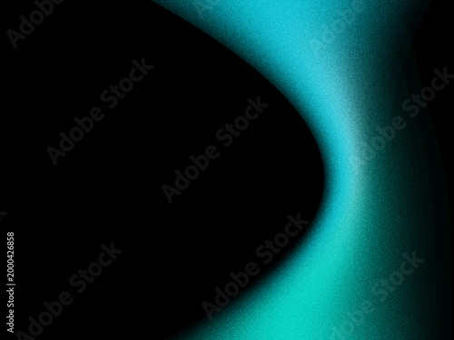 Abstrakter türkis schwarzer Grain Gradient Hintergrund mit modernem Lichtverlauf und organischer Form