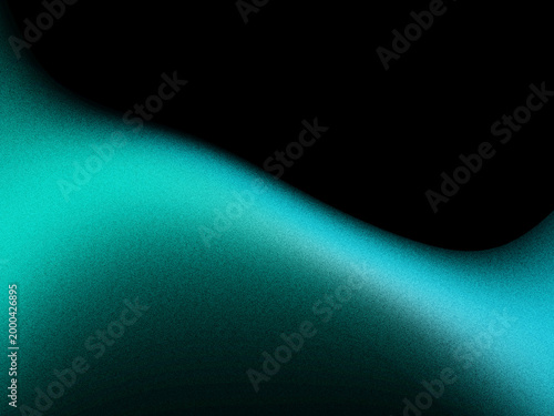 Abstrakter türkis schwarzer Grain Gradient Hintergrund mit modernem Lichtverlauf und organischer Form