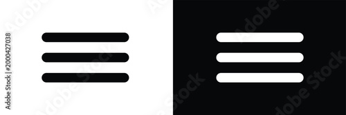 Hamburger menu bar flat icon for apps and websites . Vector Illustration . EPS 10 .