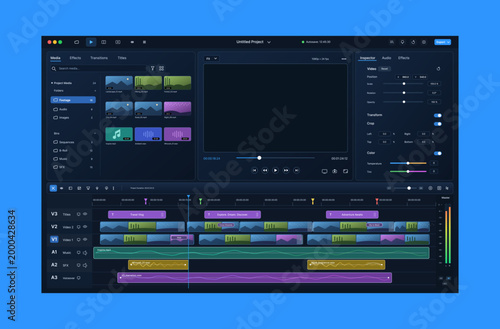 Fotografie Professional Video Editing Software Timeline Interface