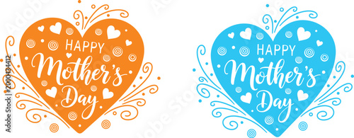 Happy mother's day vibrant heart shaped greetings for a wonderful mom