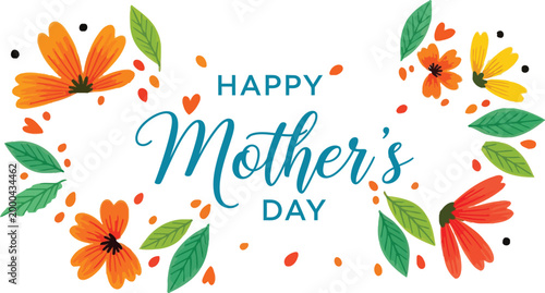 Happy mother's day watercolor floral card celebrate mom with love joy