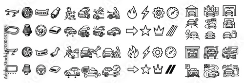 Automotive repair maintenance and garage service symbols