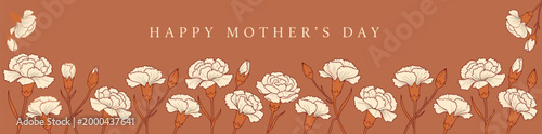 Mother's Day Floral greeting banner for Mother's Day celebration and seasonal appreciation marketing