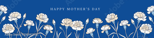 Mother's Day Floral carnation illustration for Mother's Day greeting card background to express gratitude and celebration