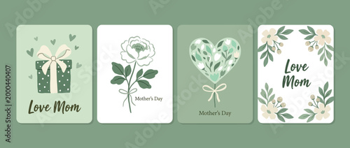 Mother's Day Floral greeting card collection for Mother's Day celebration and seasonal gift branding
