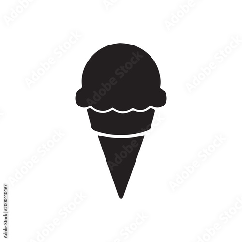 Chocolate ice cream silhouette icon vector flat design