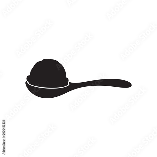 Ice cream wooden spoon silhouette icon vector flat design