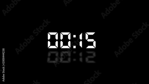 20 seconds countdown animation from 20 seconds to 0 seconds on a transparent background, 20 seconds countdown timer with alpha channel