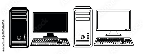 Computer Desktop Icon Stock Illustrations