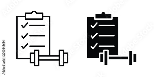 Fitness plan icon pack, best for Graphic designs. Vector