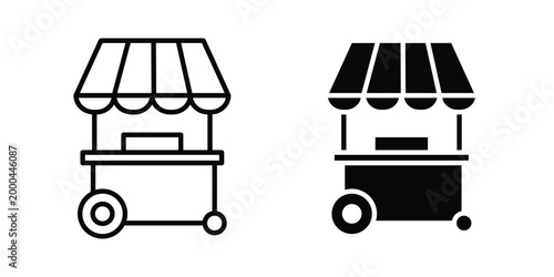 Food cart icon pack, best for Graphic designs. Vector