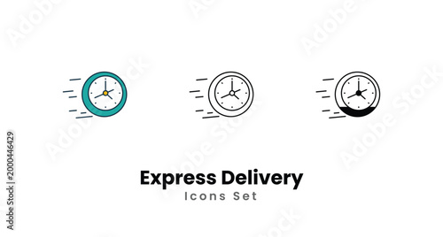 Express Delivery icons vector set stock illustration
