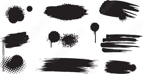 10 Grunge Paint Brushes and Spray Splatter Ink Textures