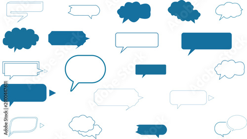 Hand Drawn Speech Bubbles Collection, Comic and Chat Box Elements
