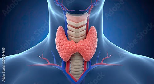 Thyroid gland human anatomy neck.
