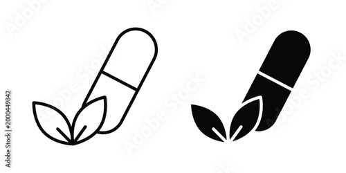 Herbal capsule icon pack, best for Graphic designs. Vector