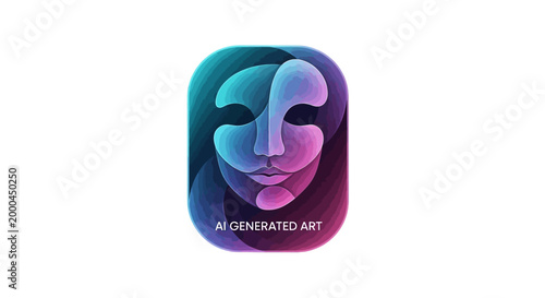 Abstract Gradient Face Vector Illustration