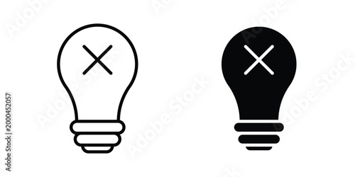 Light off icon pack, best for Graphic designs. Vector
