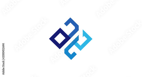 Blue Interlocking Geometric Vector Graphic