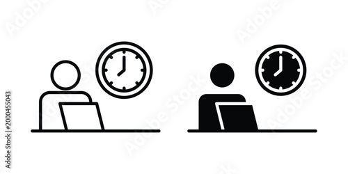 Office hours icon pack, best for Graphic designs. Vector