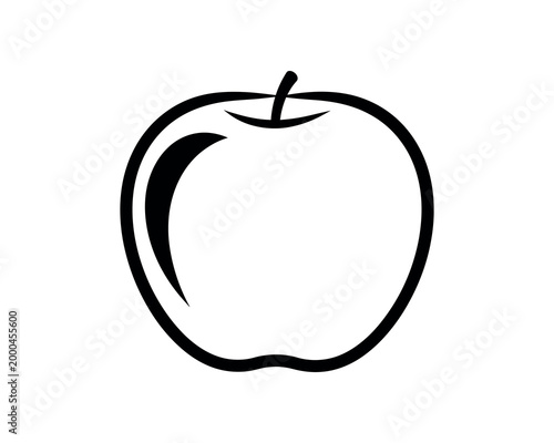 minimalist black apple icon vector illustration for tech and healthy lifestyle design