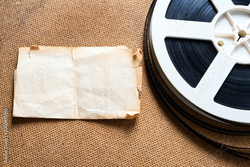 Film Reel with a Blank Paper