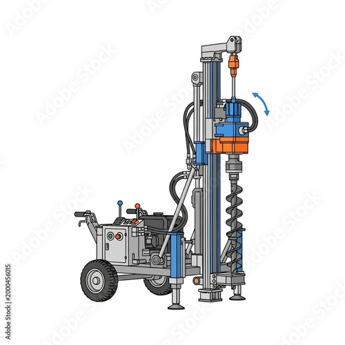 Portable Drilling Rig Machine with Auger Drill Bit