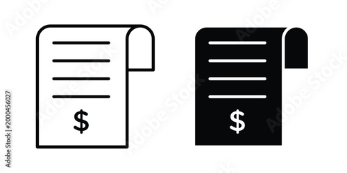 Konstfotografi paper check receipt icon pack, best for Graphic designs. Vector