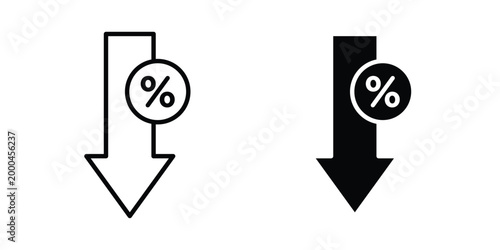 Percent down icon pack, best for Graphic designs. Vector