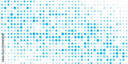 Foto Abstract blue halftone dot pattern on white background with creative circular de