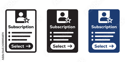 Set of subscription plan pricing card ui design templates minimalist interface elements for web and mobile applications with select button