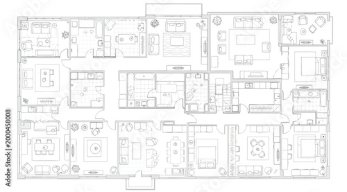 Detailed architectural floor plan of a modern apartment or house