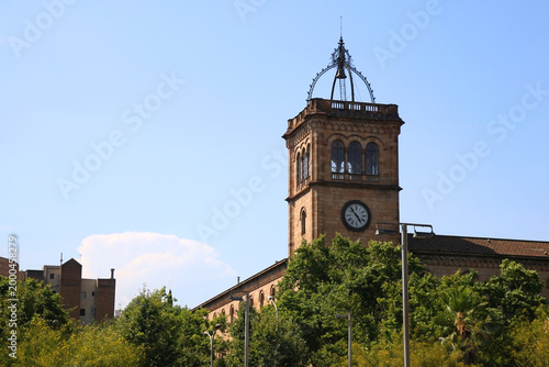 Picturesque Mediterranean street in Barcelona, Spain.