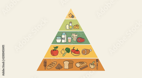 Food Pyramid Vector Illustration