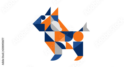 Geometric Dog Vector Illustration
