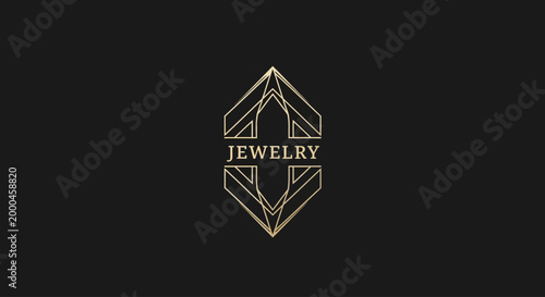 Gold Geometric Jewelry Logo Design