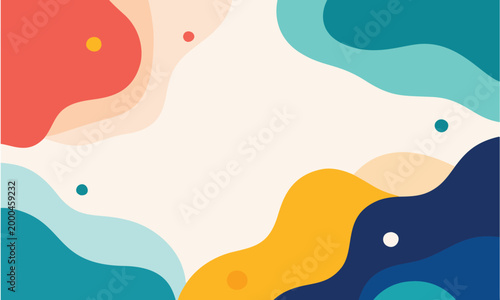 Colorful abstract corner wave background modern flat vector design
