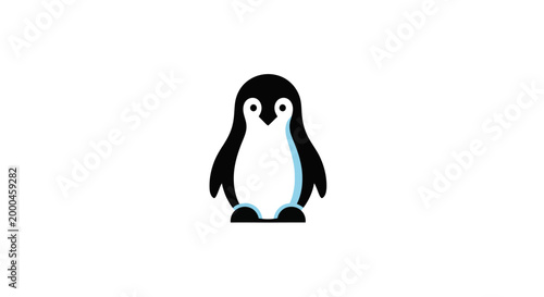 Flat Vector Illustration of a Penguin