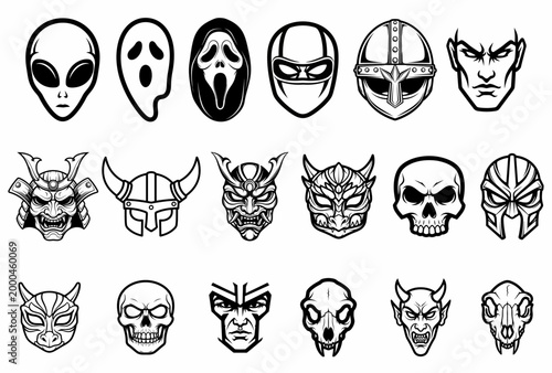 black and white mask set